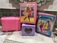 Lot of 4 Barbie Carrying Travel Cases