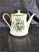 Lenox Porcelain "Holiday" Tea/Coffee Pot