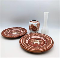 Original L J Japanese Vase, Decor.Plates, Vase