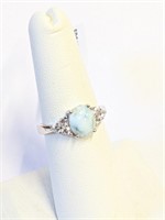 .925 Silver Natural Larimar Ring Sz 7   CC