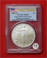 2006 W American Eagle PCGS MS69 1 Ounce Silver