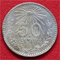 1935 Mexico Silver 50 Centavos