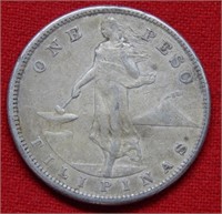 1907 S Philippines Silver Peso