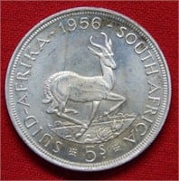 1956 South Africa Silver 5 Shilling