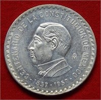 1957 Mexico Silver 10 Peso - Constitution Commem