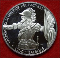 1985 Panama Silver Proof 5 Balboa