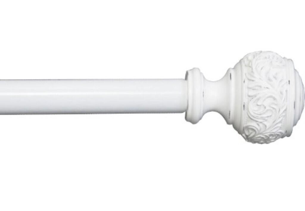 **44-88" Adjustable 0.5" Curtain Rod, White **