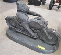 CONCRETE PIG ON MOTORCYCLE