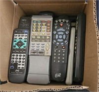 box of misc remotes