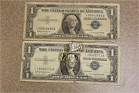 Lot of Two Blue Seal $1.00 Star Note