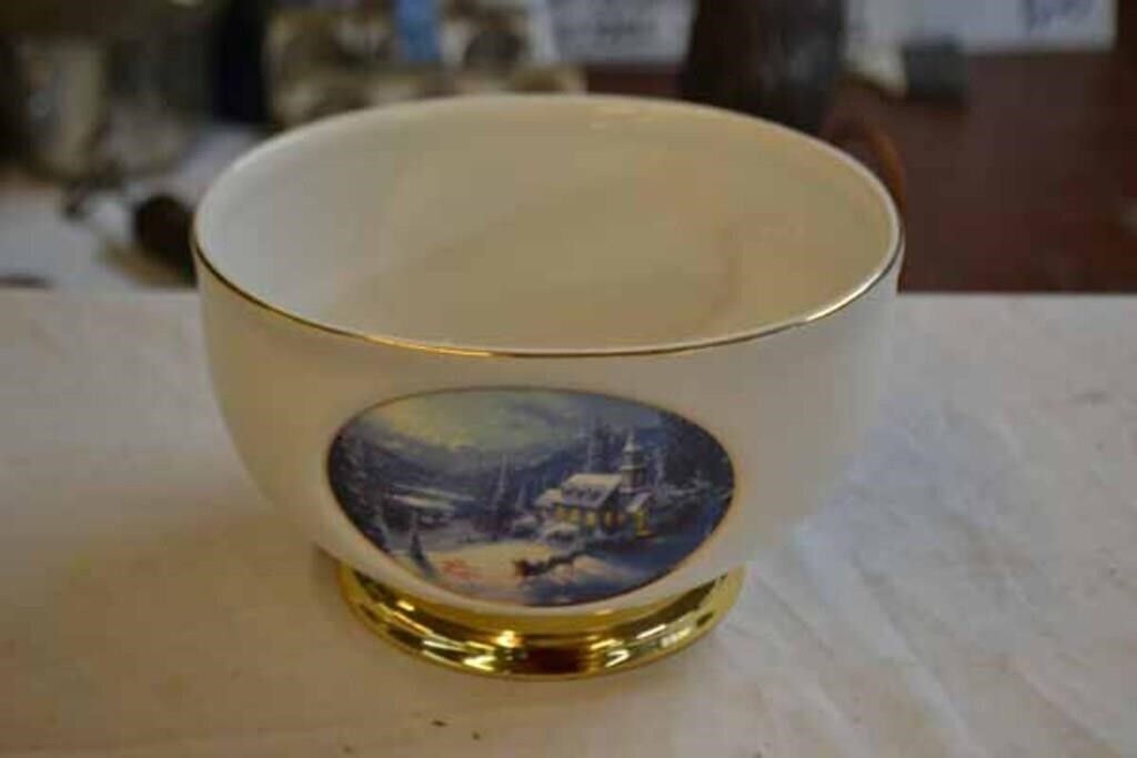 Thomas Kinkade Teleflora Bowl "Sunday Evening Sle