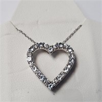 $160 Silver Created Aquamarine 18" Necklace