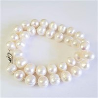 $400 Silver Genuine Fresh Water Pearl 18" Necklac