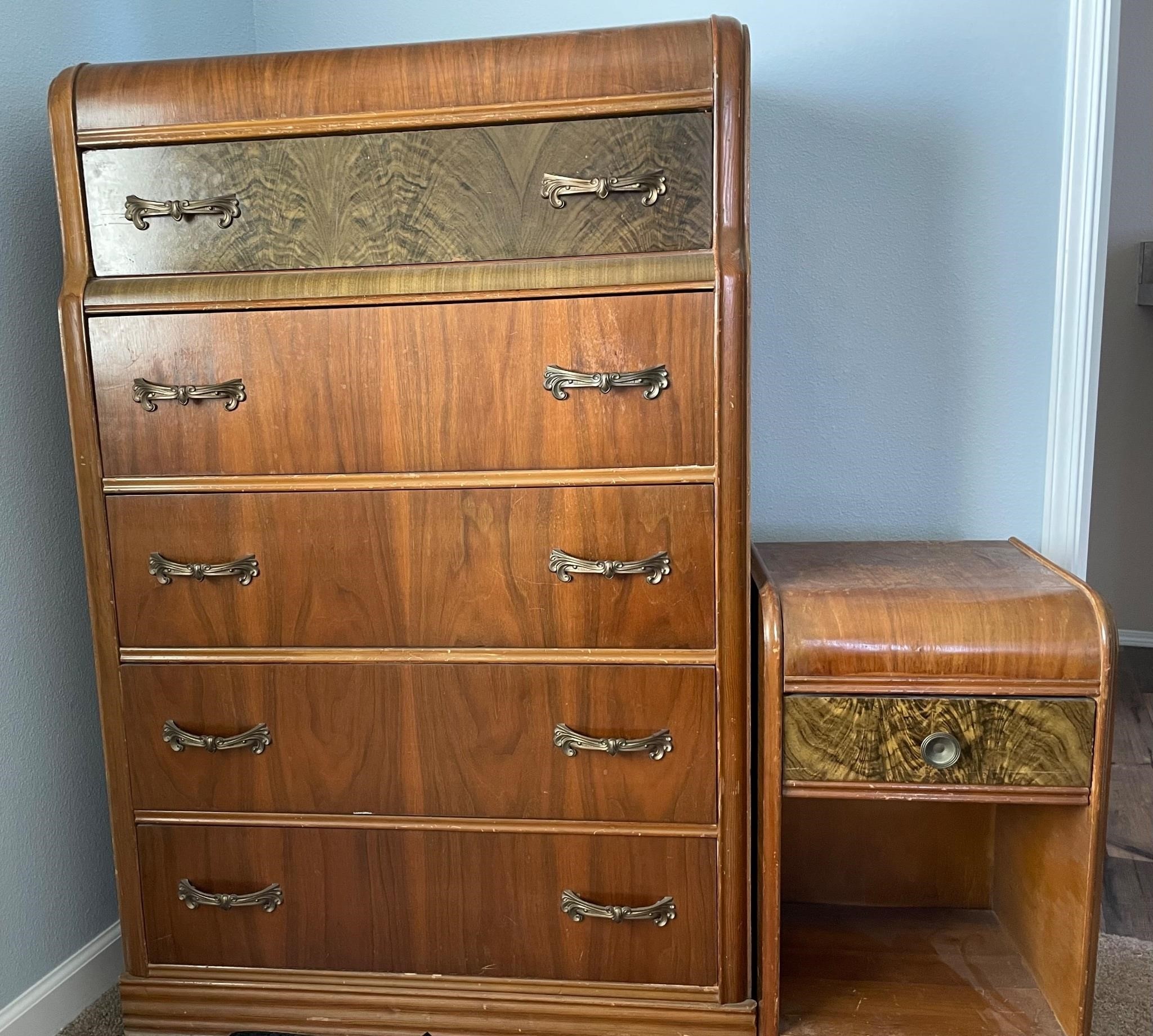 Vintage Dresser & Night Stand - ca 1950