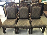 Ornate Dining Chairs with Upholstered Seat & Back