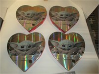 4 Chocolate Heart Tins