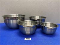 4, Stainless Steel Bowls