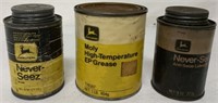 3 John Deere Cans- Never-Seez and Grease