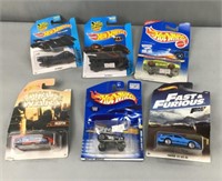 6 hot wheels toy cars
