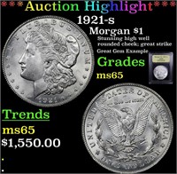 ***Auction Highlight*** 1921-s Morgan Dollar $1 Gr
