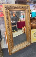LARGE ANTIQUE BEVELED GLASS MIRROR - NO SHIPPING