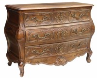 FRENCH LOUIS XV STYLE FRUITWOOD COMMODE TOMBEAU
