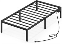 Rolanstar Bed Frame Twin with USB Charging Station