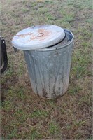 Galvanized Metal Trash Can with Lid