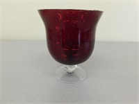 Large Red Ruby Chalice - 8" Tall