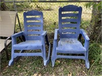 (2) Plastic Outdoor Rocking Chairs