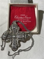 Sterling Reed & Barton Christmas Cross Necklace