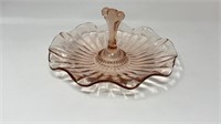 Pink Depression Glass Handled Candy Dish