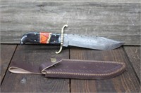 13" Damascus Full Tang Bowie Knife