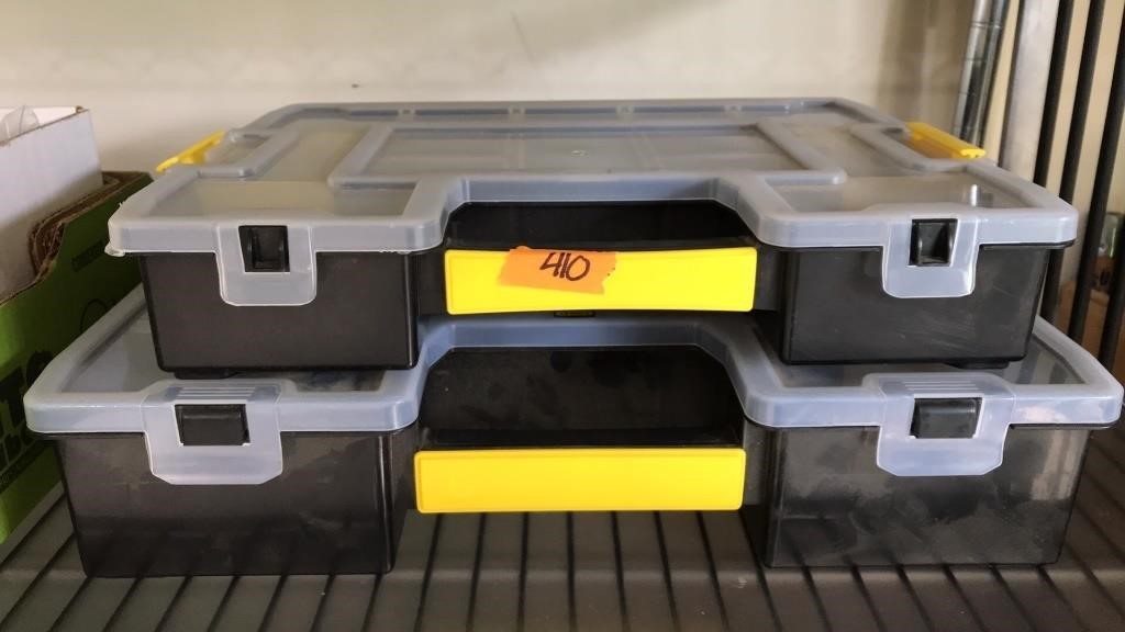 2 TOOL BOX ORGANIZERS & CONTENTS