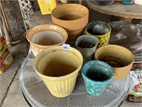 GLAZED PLANTER AND OTHERS