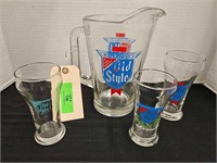 Old Style Pitcher and Beer Glasses