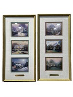 2 Sets of Framed Thomas Kinkade Prints