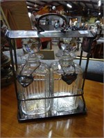 2 Crystal Rye/Scotch Decanters In Carrier