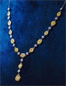 2ct natural yellow diamond pendant in 18k gold