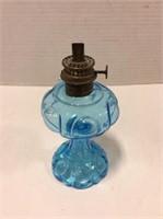 Small Blue Glass Oil Lamp Base - No shade