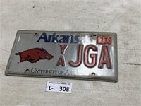Arkansas Razorback Uof A License Plate