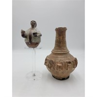 Antique Apothecary Jug? And Peruvian Sculpture