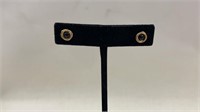 Pair of 14K Yellow Gold & Black Onyx Stud Earrings