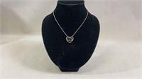 .925 Silver Gemstone Heart Necklace