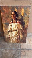 "CHEYENNE MOTHER" BY HOWARD TERPNING SIGNED CANVAS