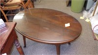 Vintage Glass Top Oval  Coffee Table