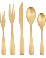 New,  Matte Gold Silverware Flatware Cutlery Set