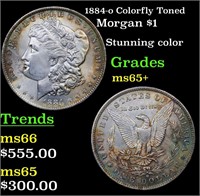 1884-o Colorfully Toned Morgan $1 Grades GEM+ Unc