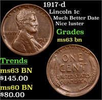 1917-d Lincoln 1c Grades Select Unc BN