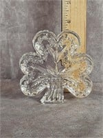 WATERFORD CRYSTAL 3 LEAF CLOVER PAPERWEIGHT